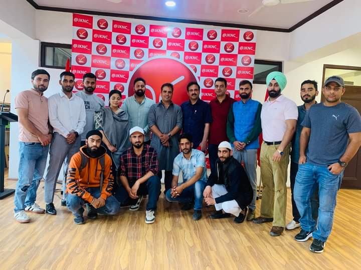 adreeschouhan1's tweet photo. Group photo with Jnb Tanvir Sadiq SB Ifra Jan 
Party Office Srinagar JK NCSU team 
J&amp;K National Conference #Zindabad
@YNCJK
@HarshvardhanNc 
@offical_jmughal 
@ChTariqMehmoo14 
@massratmalik https://t.co/Sd3pd86nPT