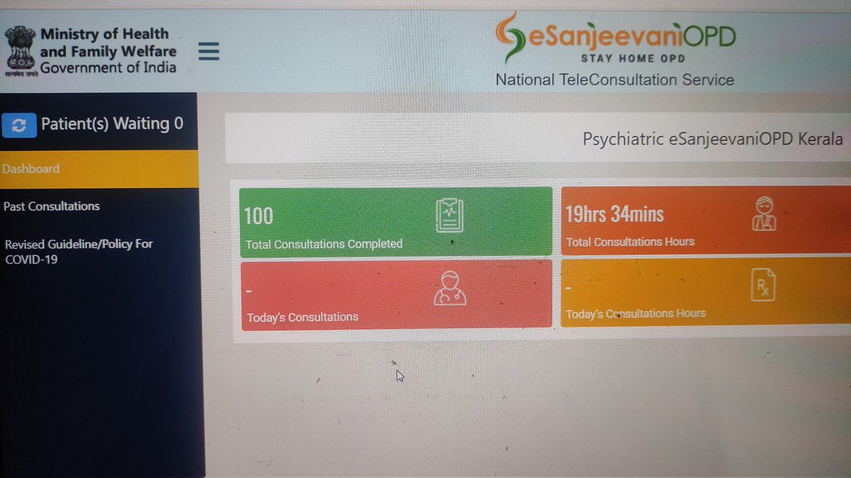 Merin_PsyDr's tweet photo. A moment to celebrate. Could deliver help to 100 patients. At the same time, my prayer is that no one suffer from psychological distress anymore. #esanjeevani #esanjeevaniopd @IHSgov @IndianPsychiat1 https://t.co/AXMNY3j0HD