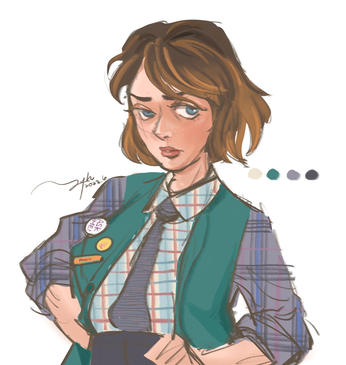 art_yyh's tweet photo. My favorite character from Stranger Things: Robin!❤️

I've fallen in love with her since season 3, but I haven't had a chance to draw her, now here we are!
-
#strangerthings #strangerthings4 #robinstrangerthings #robinbuckley https://t.co/0auW0wWzlG