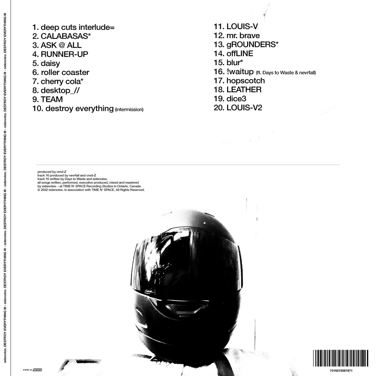 sidenotesCA's tweet photo. ‘DESTROY EVERYTHING III’
NEW ALBUM - STREAMING NOW.
LAST OF THE TRILOGY, THANK YOU FOR LISTENING.

listen: https://t.co/DWUAJiFSdt
store: https://t.co/kBoNhi0iJW https://t.co/9zrPWA2XaB