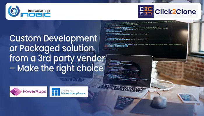 inogic's tweet photo. Custom Development or Packaged solution from a 3rd party vendor – Make the right choice
https://t.co/kDmfJGdLHW
#MSDynamics365 #CopyRecords #MSDynCE #Dataverse #CRMrecords #CloneCRM https://t.co/iniHnseTXu