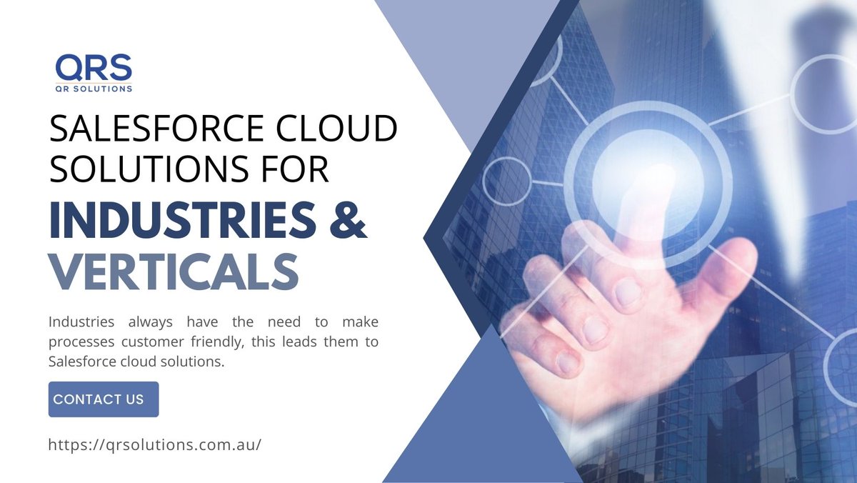 QR_Solutions's tweet image. Industries always have the need to make processes customer friendly, this leads them to #Salesforcecloudsolutions. salesforce as a platform serves various #industries such as finance, real estate, NGOs, #Automotive and others. bit.ly/3P9H0N3