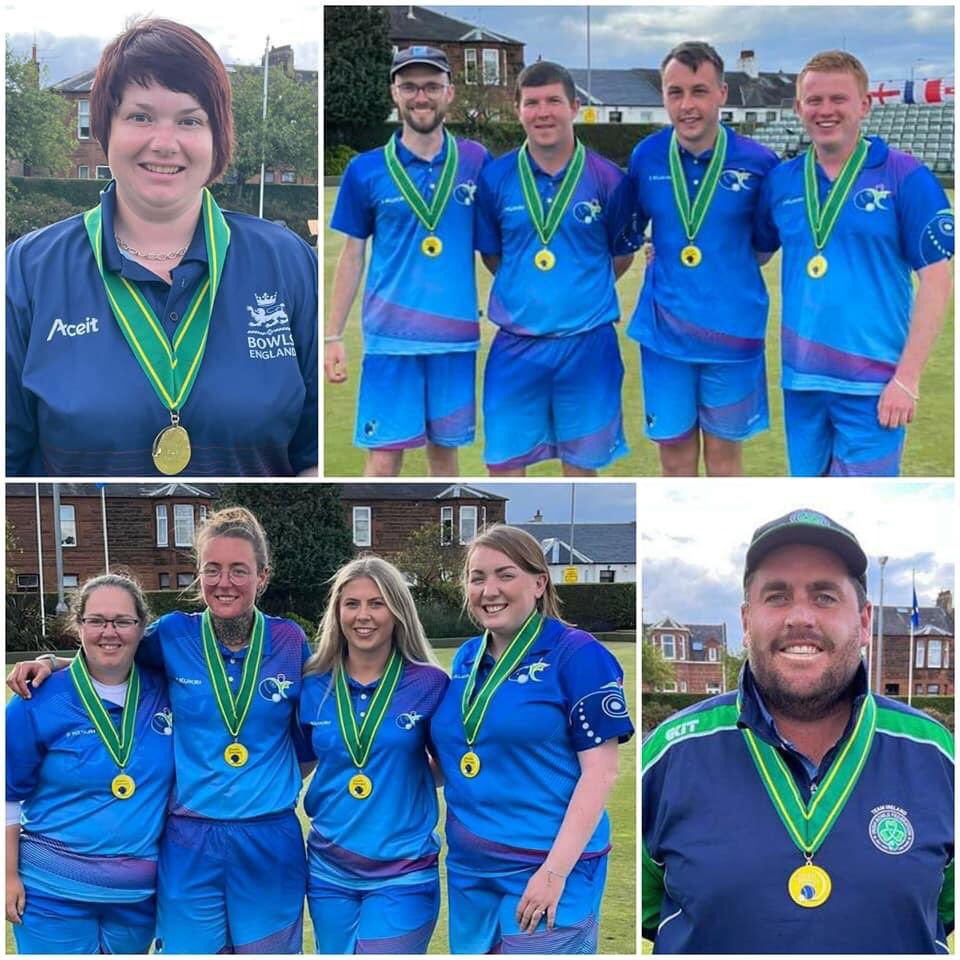 2022 European Bowls Championships…
9-14 July 2022, Ayr, Scotland 🏴󠁧󠁢󠁳󠁣󠁴󠁿 

The winners….
Overall Trophy 🏆 England 🏴󠁧󠁢󠁥󠁮󠁧󠁿 

Singles England 🏴󠁧󠁢󠁥󠁮󠁧󠁿🥇Ireland ☘️🥇
Pairs England 🏴󠁧󠁢󠁥󠁮󠁧󠁿🥇 England 🏴󠁧󠁢󠁥󠁮󠁧󠁿🥇
Triples Ireland ☘️🥇 Ireland ☘️🥇
Fours Scotland 🏴󠁧󠁢󠁳󠁣󠁴󠁿🥇Scotland 🏴󠁧󠁢󠁳󠁣󠁴󠁿🥇