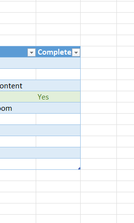 Julzpreston's tweet photo. Sometimes it's the little things that make me smile, like remembering Excel conditional formatting rules to highlight completed work in green. #NerdJoy #SimpleThingsInLife https://t.co/Mqs4MQe8Wa