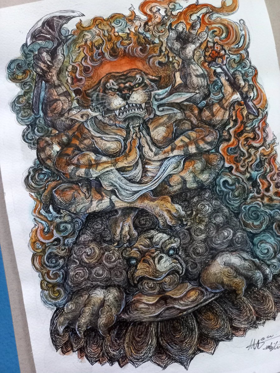 maewmwae333's tweet photo. #inkpen #Watercolors #Watercolor #Tigers #drawing #conceptart​ #conceptartist https://t.co/hjqT2spd67