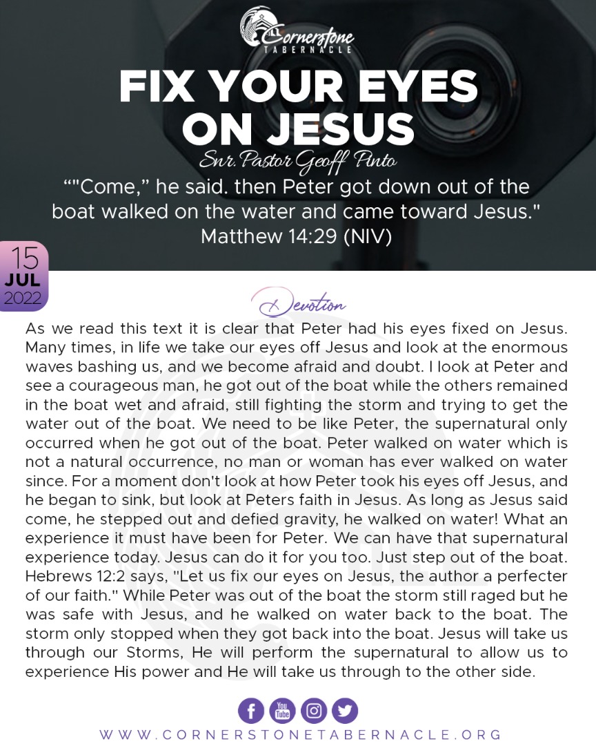 cornerstonenam's tweet photo. Fix your eyes on Jesus                                                           #DailyDevotion https://t.co/qWPJ2j7jtt
