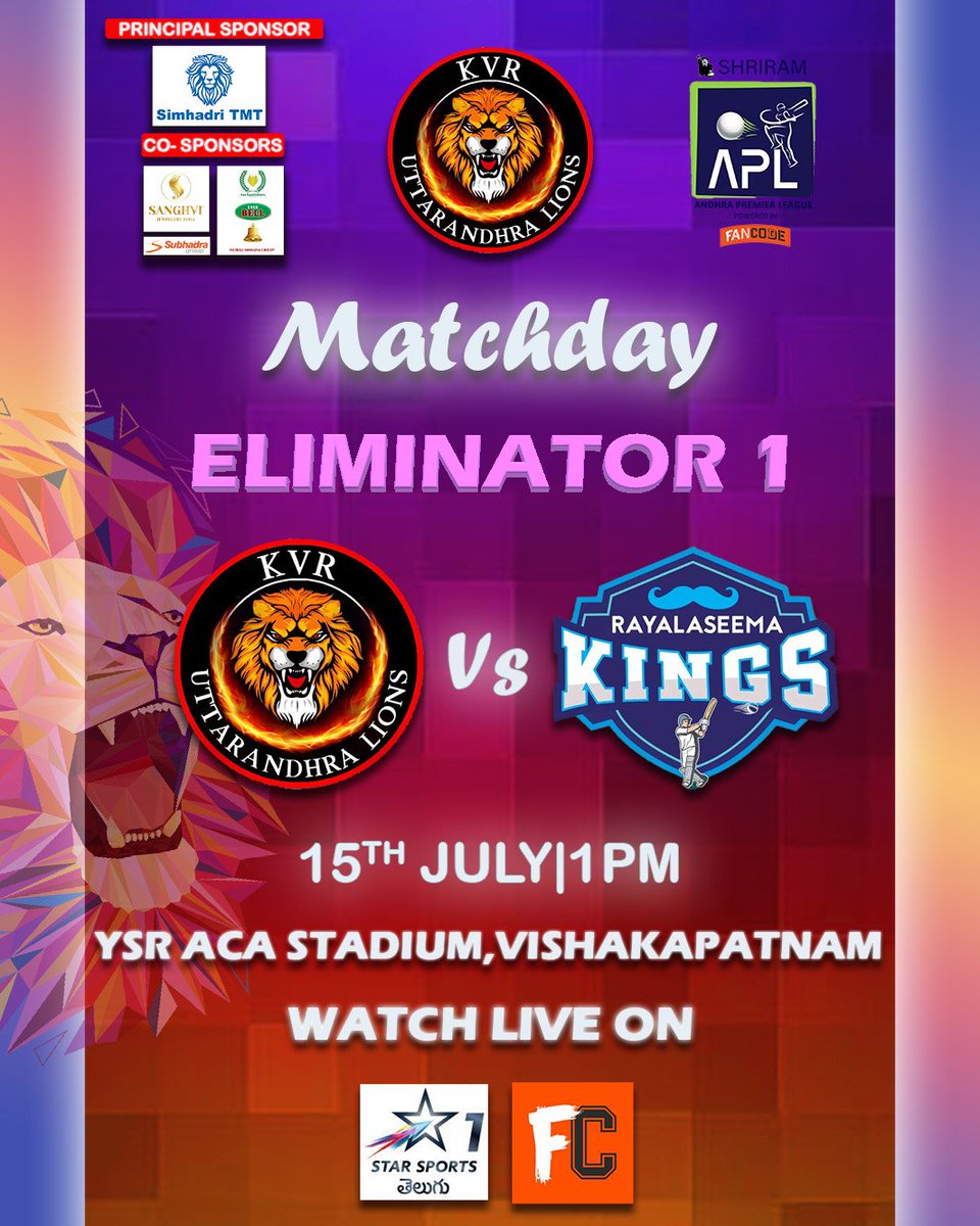 Important Game Ahead 💪

#Cricket #T20 #SHRIRAMAPL #AndhraPremierLeague #UttarAndhraLions #UTLvRAY #StarSportsTelugu
