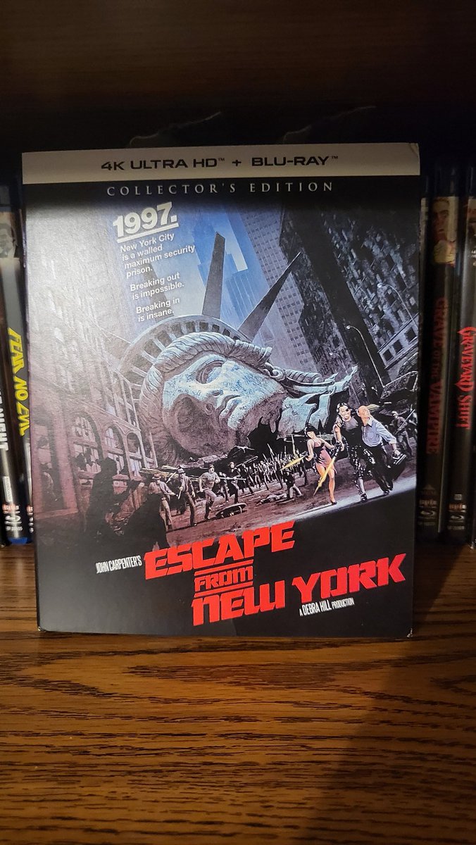 Now Watching, ESCAPE FROM NEW YORK (1981)
#escapefromnewyork @Scream_Factory #johncarpenter #kurtrussell #leevancleef #ernestborgnine #donaldpleasence #harrydeanstanton #adriennebarbeau #nowwatching #actionfilm #actionfan #4kaction #4kfan #4kuhd #hdr #80saction #80sfilm
