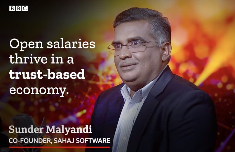 At Sahaj, the construct of open salaries rests on a carefully nurtured ecosystem of trust, transparency and openness. Watch Sunder K Malyandi talk to #WorklifeIndia on BBC News about it: bbc.co.uk/programmes/p0c… #sahaj #opensalaries #paytransparency #inspiringbrilliance