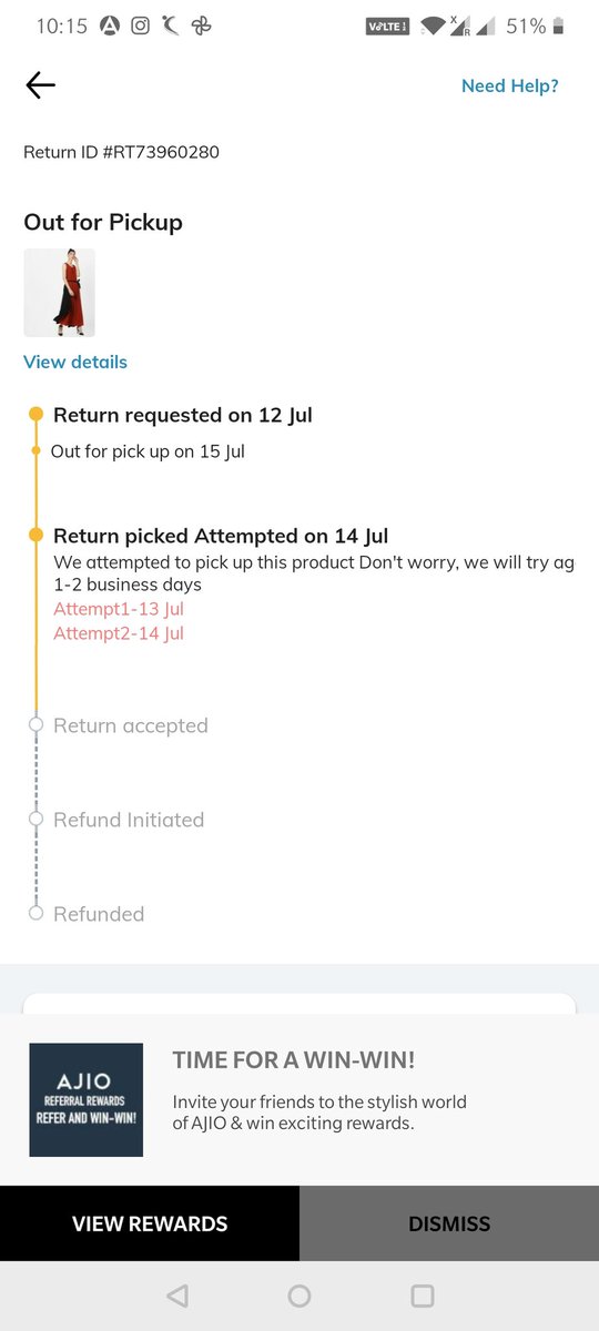 Richadammyou's tweet photo. @AJIOLife where are the courier guys ! It is a lie updated on the app. @AJIOLife  no one attempted the delivery. Unprofessional https://t.co/ABFXlC9v86