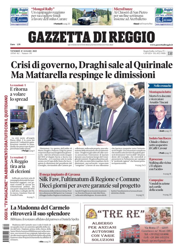 Ecco la nostra prima pagina di oggi.

Ci trovate in edicola e in versione digitale sul nostro sito 

gazzettadireggio.it

#buongiorno #reggioemilia #gazzettadireggio #primapagina #edicola #quotidiano