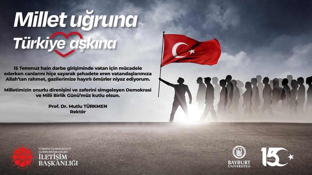 15 Temmuz hain darbe girişiminde vatan için mücadele ederken canlarını hiçe sayarak şehadete eren vatandaşlarımıza Allah’tan rahmet, gazilerimize sağlıklı ömürler niyaz ediyorum.
#DemokrasiveMillîBirlikGünü 
#15TemmuzDestanı
#DemokrasiUğrunaTürkiyeAşkına