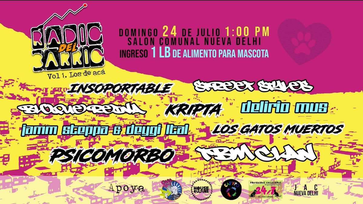 Este 24 de julio estaremos en el #RadioDeBarrioVol1 #LosDeAca en el barrio NuevaDelhi localidad #SanCristobalSur #LaLoma #Morbosos #PDM los esperamos