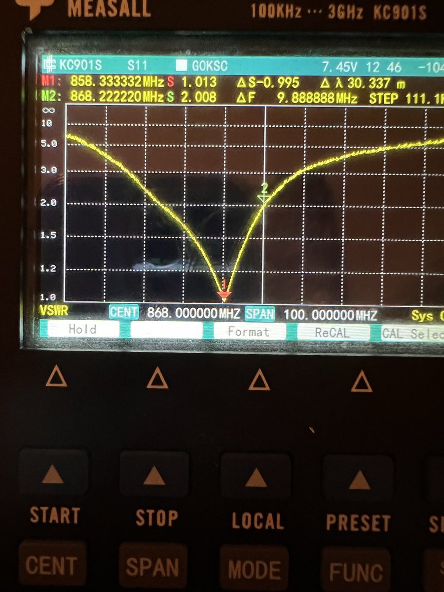 G0KSC's tweet photo. Experimenting with coaxial Collinear verticals for 868MHz. Just 10MHz away now which means another 1mm reduction needed per coaxial section length. Velocity factor never seems to be as specified! #LoRaWAN #Helium #heliummining #antennas #collinear #hamradio #amateurradio https://t.co/oUBx109SEH
