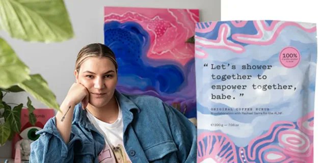PKNpackagingmag's tweet photo. @FrankScrub has collaborated with Indigenous artist, @rachaelsarra to create the bespoke #OriginalCoffeeScrubBag, with 100% profits from sales to be donated to the @theALNF https://t.co/lI6GrwdUUj #Toppack https://t.co/kwVmiDVIbw