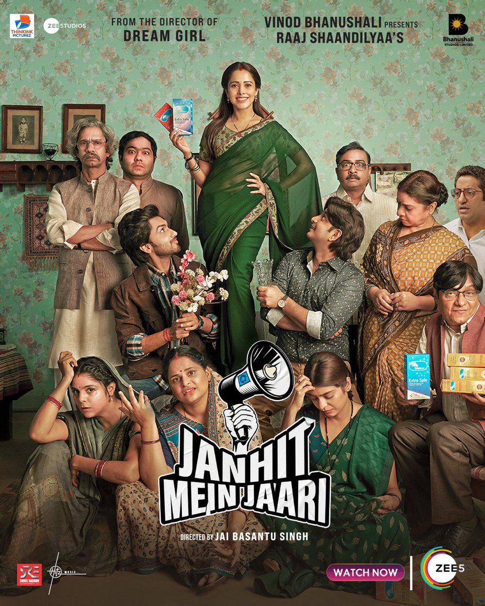taran_adarsh's tweet photo. 'JANHIT MEIN JAARI' NOW STREAMING ON ZEE5... After winning critical acclaim, #JanhitMeinJaari - a comedy with a strong message, starring #NushrrattBharuccha - is now streaming on @ZEE5India... Watch it!
#ZarooratNahiZaroori
#JanhitMeinJaariOnZEE5 https://t.co/JZwykKO3kS