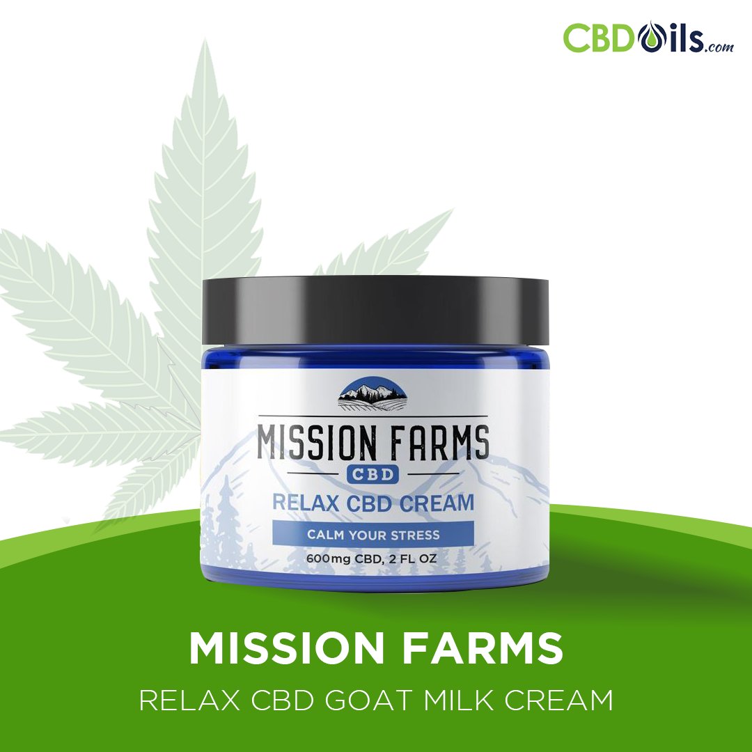 CBDOils_com's tweet photo. Mission Farms Relax CBD Goat Milk Cream is a luxurious combination of Full-Spectrum CBD from our farm, healing goat milk, and organic essential oils that relaxes tense muscles and calms your senses. As a bonus, this non-greasy lotion is rich in nutrients that produce bright skin. https://t.co/gzGPjtDHEo