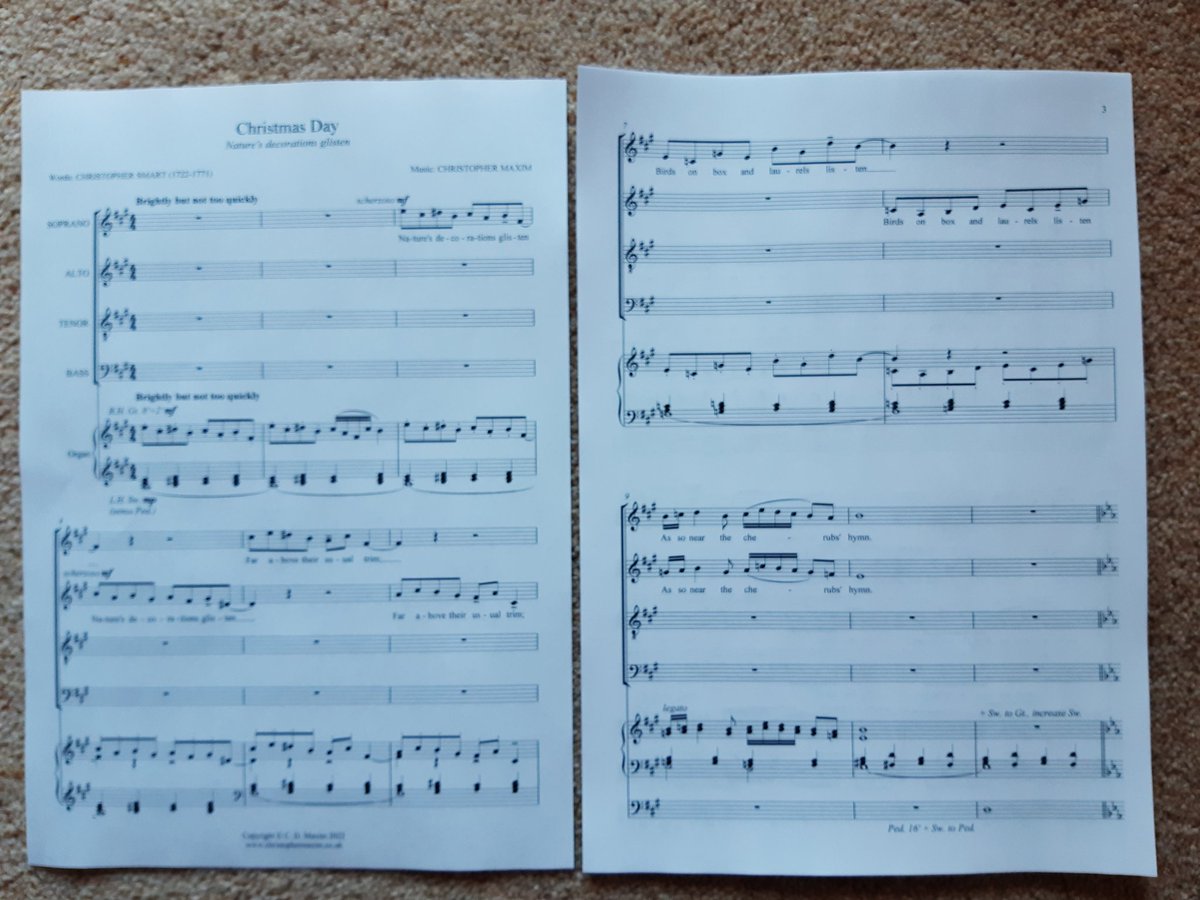 DrChrisMaxim's tweet photo. #StSwithun's Day and sweltering heat... perfect for completing a #Christmas #choral piece!
Words by #ChristopherSmart (of #cat #Jeoffry fame.)

https://t.co/8i8DU6GjUw

@paracletepress 
@OrganistsReview 
@TyCerdd_org
@TheGuildof 
@choirplace 
#choir
#newmusic
#carol https://t.co/AVIMt1BeIo