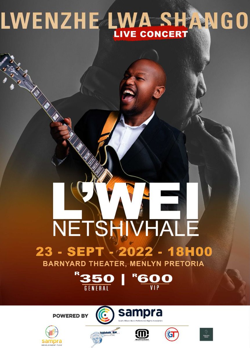 lweimusic's tweet photo. You know you're on track and steadily heading towards the finish line when organizations like @OfficialSAMPRA want to be part of your journey.
Be sure not to miss this event - great music lined up just for you!
Get your ticket: https://t.co/NTm8OyBQ0t
#LwenzheLwaShango #Lwei https://t.co/uelPRWQM4T