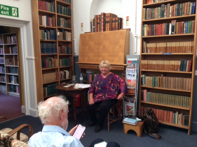 ThePPLuk's tweet photo. Last night we welcomed Babs Horton as a new Patron of the PPL. Babs talked about her writing career and read from her novels. Her most recent works will remain on sale on Saturday. #babshorton #librarypatron #plymouthlibraries #winterswallows #holymackerel #librarytalks https://t.co/eEOYDQ1LBK