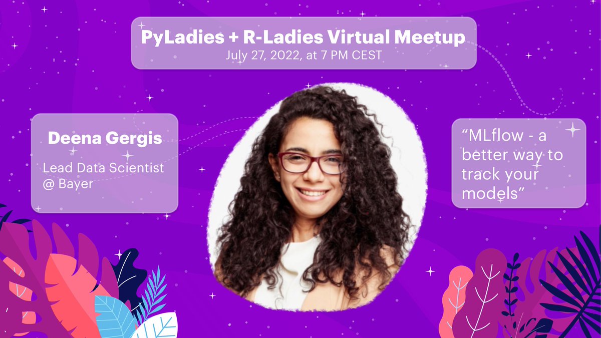 Want to learn about #MLflow? ➡️ Welcome to our next meetup in colloboration with <a href="/pyladiesmunich/">PyLadies🥨Munich</a> and @rladies_cologne.

Deena Gergis will share with us her experience working with #MLflow. 

To RSVP 👉 meetup.com/pyladies-tunis… 

<a href="/RLadiesGlobal/">R-Ladies Global</a> <a href="/pyladies/">PyLadies</a> #rstats #python