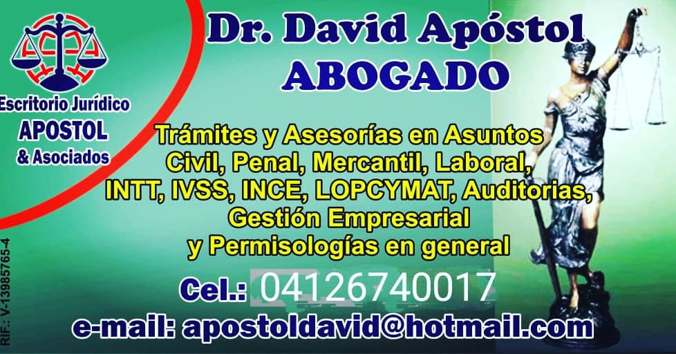 apostoldavidg's tweet photo. "No dejes para mañana, lo que te podemos solucionarte Hoy en tus asuntos y Trámites Legales" https://t.co/8rDlyD5Nx0