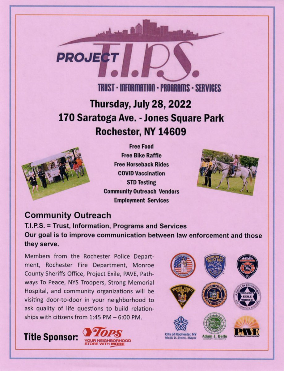 URKesslerTrauma's tweet photo. Join us at the next #projectTIPS on July 28th! 

@monroesheriffny @CampGoodDays @URochesterSurg @MCSTOPDWIandTS https://t.co/gEOTORU5mL