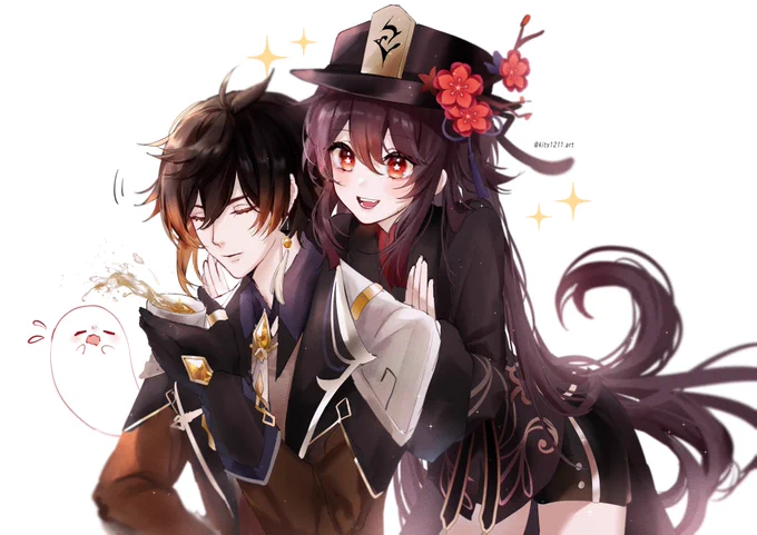 往生堂コンビ#原神  #HuTao  #zhongli #胡桃生誕祭2022 