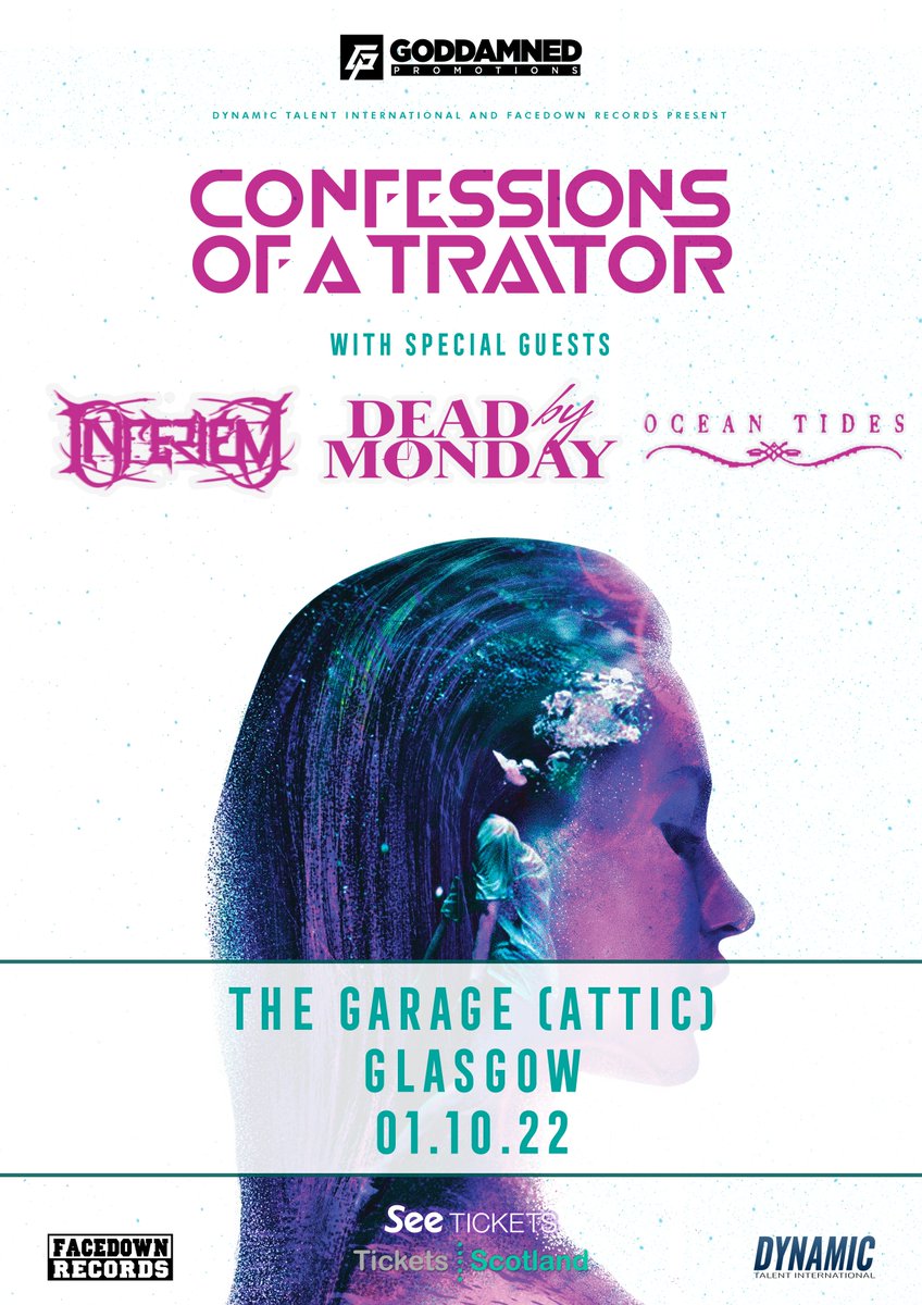 HHLscotland's tweet photo. FULL LINE-UP ANNOUNCED

UK metalcore band, @COATband are now joined by a HEAVY Glasgow metalcore support of @Inferiemband, @DeadbyMondayUK, and Ocean Tides 

@WhatsOnGlasgow 
@ScotlandMetal 

Tickets: https://t.co/WigyjjFCQa

#gig #livemusic #concert #glasgow #metal #metalcore https://t.co/QuP943cZFu