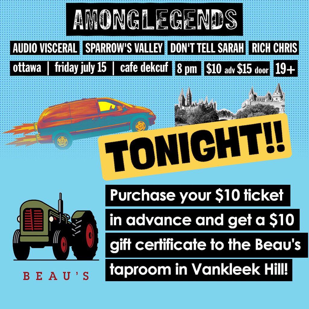 Ottawa! Bring your faces, legs and arms to Cafe Dekcuf tonight!