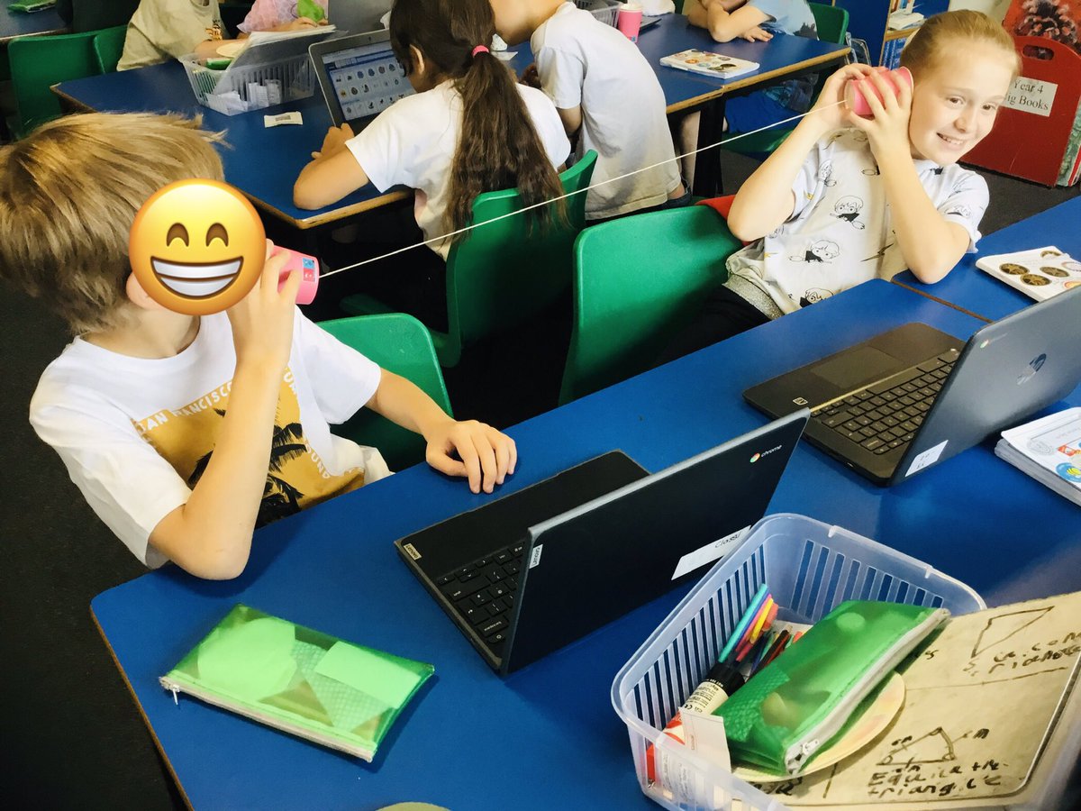 TGPS_NorthLincs's tweet photo. Year 4 have been learning about sound and how it travels through vibrations. Today they have made their own string telephone and weβre looking at how it transmits the sound of their voice over a distance. #TGPSJr #TGPSscience https://t.co/7876NGs7dA