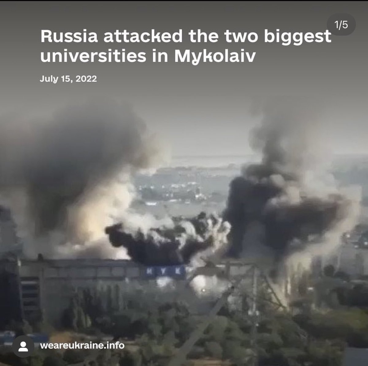 UkrainianMaxim's tweet photo. Today russia-Terrorist attacked 2 biggest
Universities in Mykolayiv.
At least 10 missiles.
Now they attack our education.
I'm asking Universities of all democratic countries
to claim russia what it is really is the Terrorist #russiaisateroriststate @POTUS @OlafScholz https://t.co/SRgr3fZafg