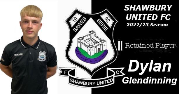 🚨PLAYER RETAINED🚨
Shawbury United are delighted to announce that Dylan Glendinning will be staying for 22/23 season. Dylan has a been a key player over the past few seasons and we look forward to seeing him continue that this campaign.

Welcome back to Shawbury Dylan ⚫️⚪️