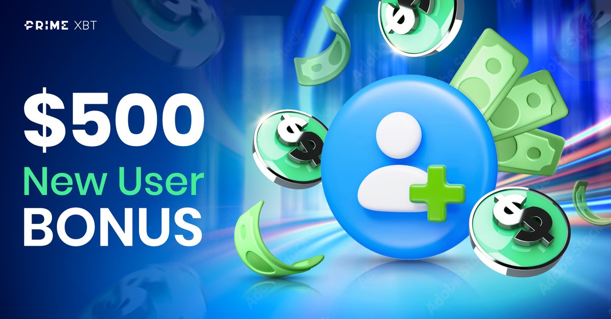 PrimeXBT's tweet photo. 💵 New users to #PrimeXBT have a nice bonus waiting for them 

After registration, you'll be able to claim up to a $500 welcome bonus. Just a few simple steps to receive your bonus. One time offer.

✅ Sign up: https://t.co/ldzedl5ata https://t.co/4yw1FkpIKj