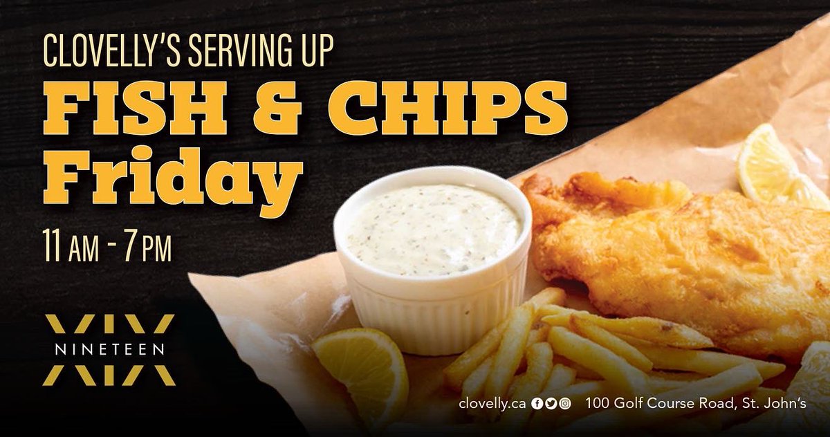 Looking for ways to jumpstart the weekend? Clovelly has you covered!

Join us for Friday Fish &amp; Chips and a round of golf!  🐟 ⛳️ 🥂

Tee times starting at $25.  

To book your tee time, visit clovelly.ca