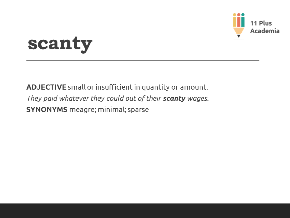 11PlusAcademia's tweet photo. scanty
11 Plus Word of the Day
#11Plus #11PlusPrep #11PlusExams #Vocabulary #English #NoLearningisWasted #WordOfTheDay https://t.co/tsCKiiPujD