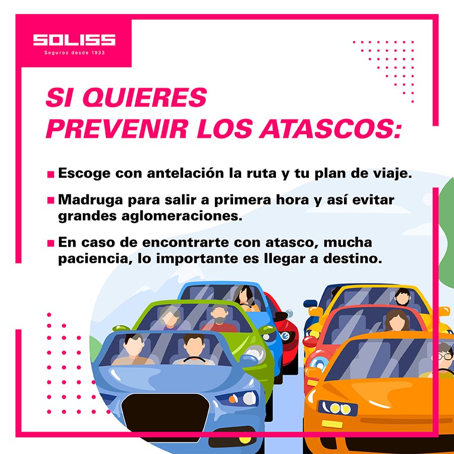 SolissSeguros's tweet image. 🚗🚗 Nueva operación salida y con ella, nuevos atascos. Si quieres prevenirlos, aquí te damos unos consejos. ¡Felices vacaciones!