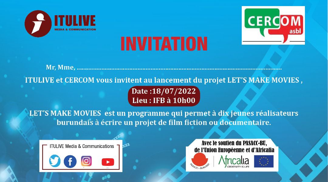 CERCOM4's tweet photo. La formation en écriture de film documentaire et fiction de création pour nos dix candidats sera lancée officiellement ce 18 Juillet 2022. Soyez des nôtres! https://t.co/SYy7G1i39W