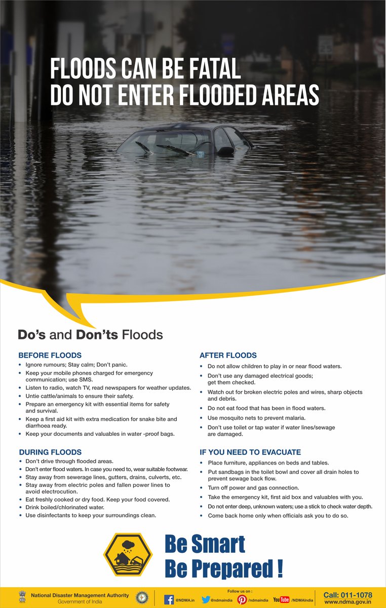 #Flood | Do you know about these Do's and Don'ts to be followed to #StaySafe from #floods?