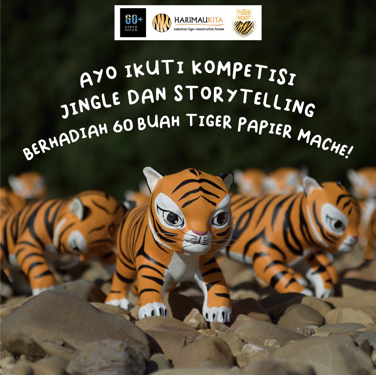 EHindonesia's tweet photo. Aummm Harimau Sumatera memanggil SobatEH Aceh, Jambi, dan Jabodetabek dalam Kompetisi Jingle dan Storytelling nih! 🐅

#IniAksiku #ShapeOurFuture #Connect2Earth
#TigerPapierMache #GlobalTigerDay #CeritaJagaHarimau #NyanyiUntukHarimau #LombaHarimau https://t.co/67DCtYB2B6