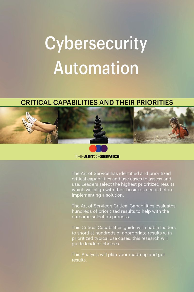 blokdykg's tweet image. Is the encryption of data automated or manual? Get the PDF:
store.theartofservice.com/Cybersecurity-…

Manage the remediation of identified risks.  #CybersecurityAutomation #RISK