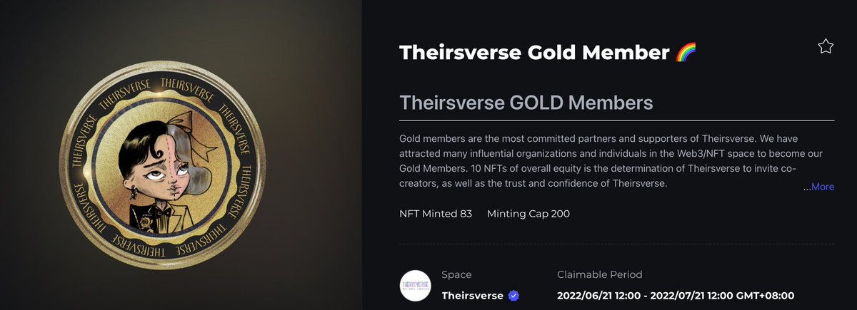emperorcyx's tweet photo. It's my honour to become a gold member of @Theirsverse 
Thanks again for your invitation @AnnieYi0304 https://t.co/xcyRrjrumr