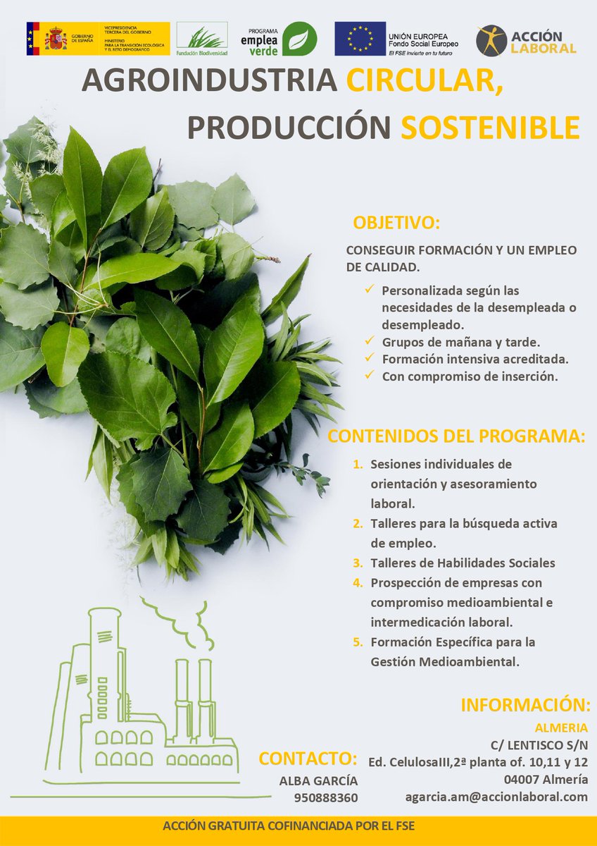 Curso GRATUITO "GESTIÓN DE RESIDUOS EN LA ECONOMÍA CIRCULAR" (80h) fechas previstas del 12 Sept. al 10 Oct., de 9:00 a 14:00 de lunes a viernes de forma PRESENCIAL en VIATOR. +Info contacta con el Centro Guadalinfo de Viator 661552871 <a href="/Viatoraldia/">Ayuntamiento de Viator</a> <a href="/ServUrbanos/">Serv. Urbanos y Medio Ambiente Viator</a> <a href="/CulturaViator/">CulturaViator</a>