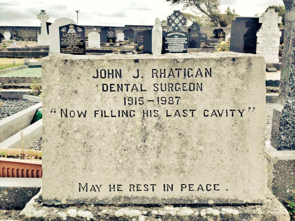 A Sligo gravestone and fitting tribute to a dentist