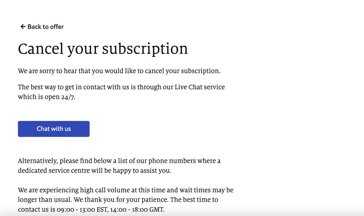 mLegendre's tweet photo. Have you ever tried to cancel your subscription with @TheEconomist? You should try it. It is almost impossible. #cxfail https://t.co/KNfKMFS5a9