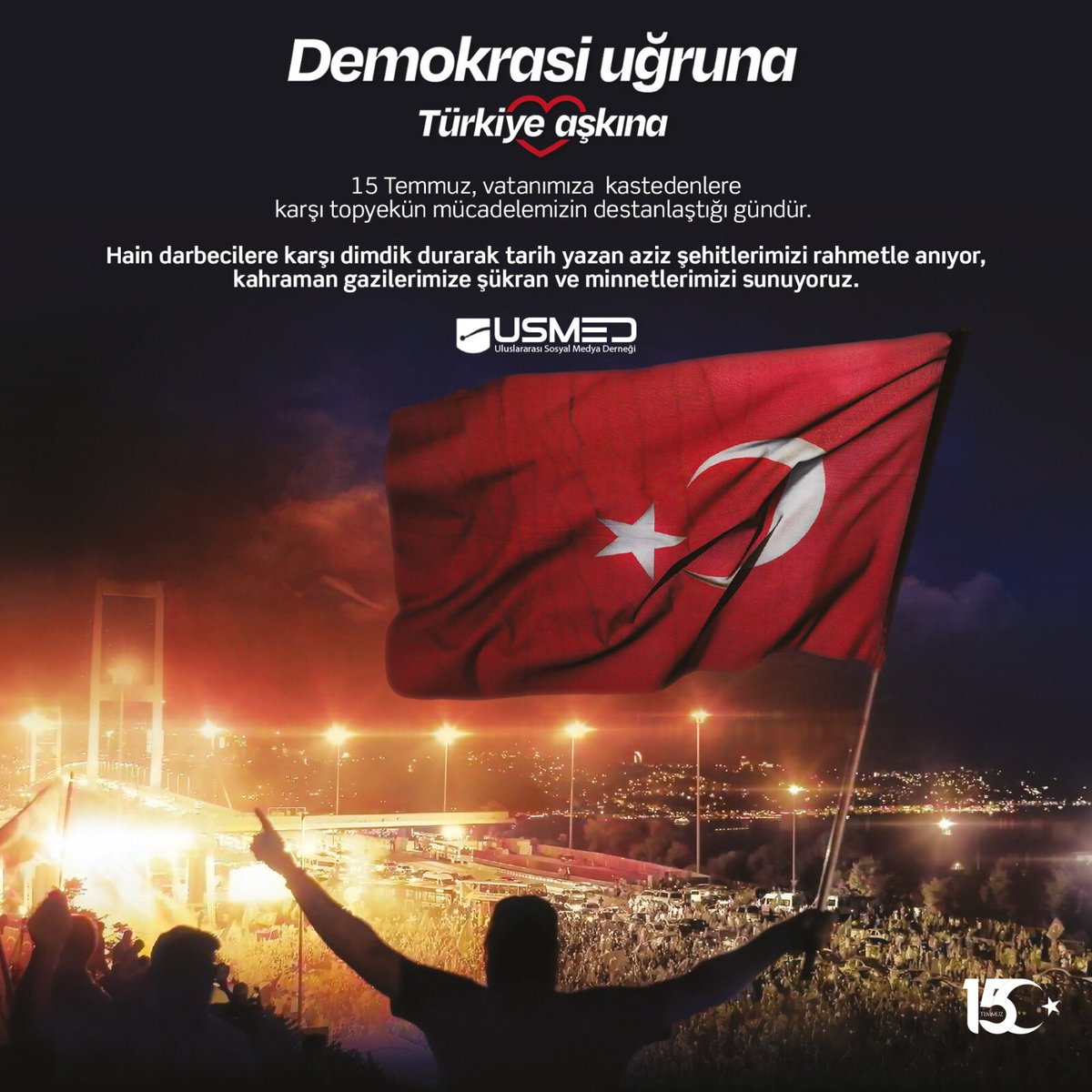 Hain darbecilere karşı dimdik durarak tarih yazan aziz Şehitlerimizi rahmetle anıyor, kahraman Gazilerimize şükran ve minnetlerimizi sunuyoruz. 🇹🇷

#15Temmuz #TürkiyeAşkına 

<a href="/saidercan/">Said Ercan 🇹🇷 🌍</a>