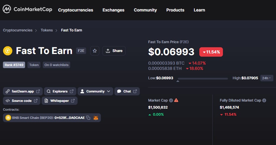 🙏 Thanks <a href="/CoinMarketCap/">CoinMarketCap</a> for listing $F2E 🥳🥳

Let's add us to your favourites🔥

➡️ Detail at: coinmarketcap.com/currencies/fas…

#fast2earnapp