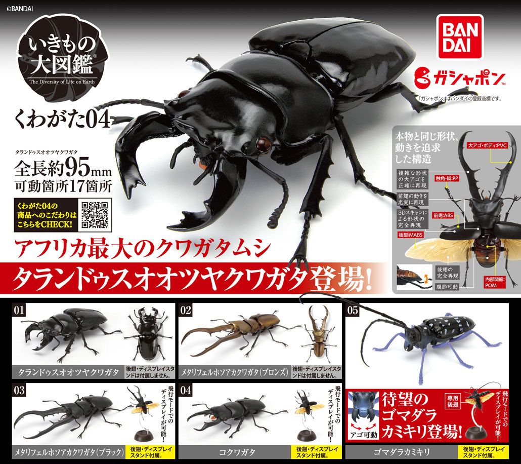 お知らせ】 いきもの大図鑑 くわがた04 今週中ごろより順次販売開始し