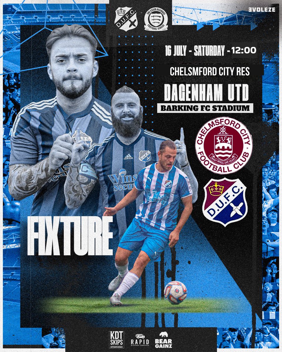 Dagenham United FC (@dagenhamutd_fc) on Twitter photo Next Up!
The Daggers host Chelmsford City Reserves - <a href="/MarcStephan35/">Marc Stephan</a> at Barking Fc Stadium on Saturday in whats sure to be a very entertaining game of football!
β°12pm KO
Spectators welcome! β½οΈ Next Up!
The Daggers host Chelmsford City Reserves - <a href="/MarcStephan35/">Marc Stephan</a> at Barking Fc Stadium on Saturday in whats sure to be a very entertaining game of football!
β°12pm KO
Spectators welcome! β½οΈ