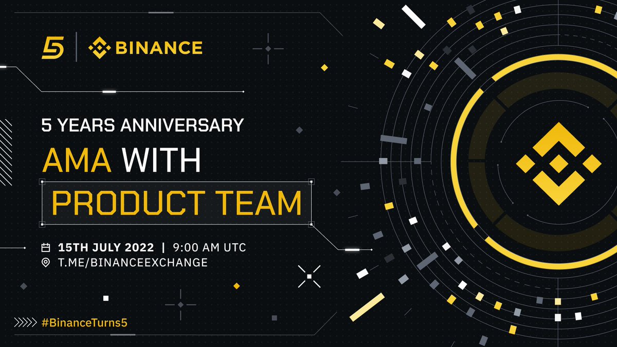 binance's tweet photo. Our first ever AMA with the #Binance Product Team is going live soon!
 
Gain expert insight into the latest product updates and get answers to the questions you've all been waiting for.
 
🗓 July 15, 9AM UTC.
📍 Binance English telegram channel

➡️ https://t.co/xYcqyDnJDx https://t.co/EmYLytM5WT